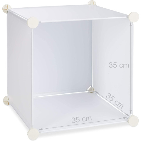 Étagère cubes rangement penderie armoire 18 compartiments plastique chaussures modulable blanc 