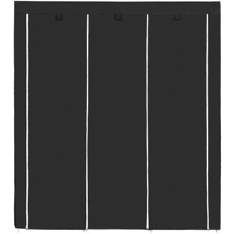 Armoire de rangement penderie toile 175 cm noir 