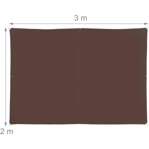 Voile d'ombrage rectangle 2 x 3 m brun 