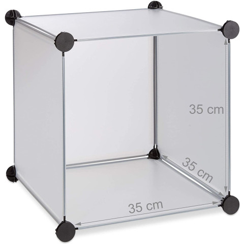 Étagère cubes rangement plastique 14 casiers 180 cm - Couleur au choix