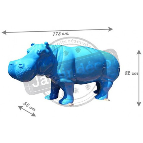 Hippopotame design en résine 173 cm - Couleur au choix