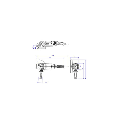 Meuleuse d'angle we 26-230 mvt quick 2600w d230mm 18nm metabo