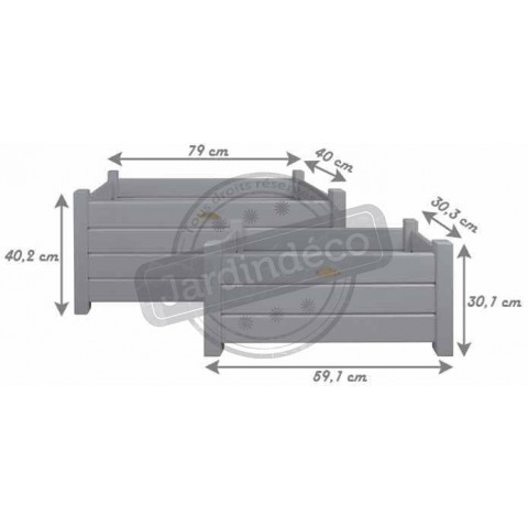 Bacs à fleurs rectangulaires (lot de 2) - Couleur au choix