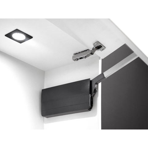 Compas emuca agile flap pour portes relevables doubles 7,8-13kg plastique gris anthracite