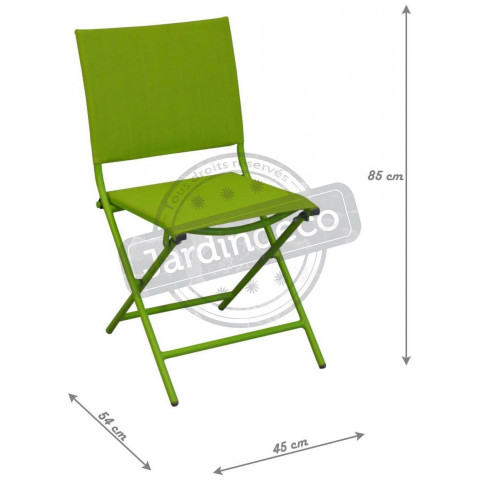 Chaise pliante textilène et acier (lot de 2) - Couleur au choix