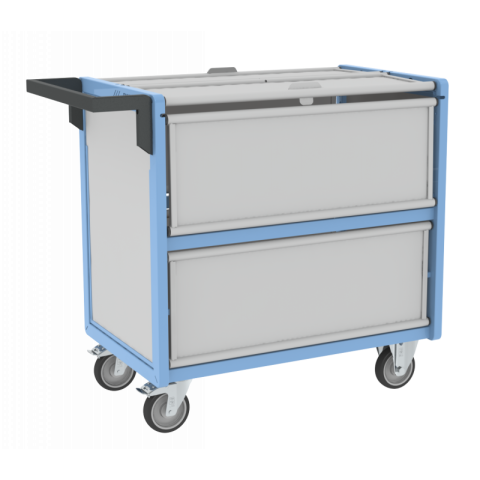 Chariot conteneur PP alvéolaire 250 kg - Avec ou sans toit et dimensions au choix
