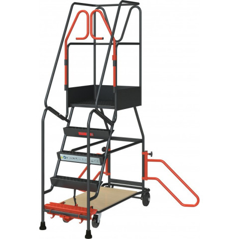 Escabeau rayonnage 5 marches à immobilisation automatique
