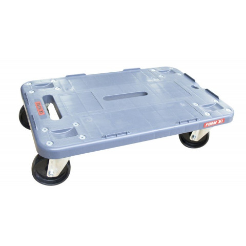 Plateau roulant polypropylène avec rebord, 600 x 400 mm, roues NY, 350 kg