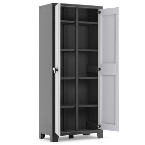 Armoire de rangement polyvalente titan noir et gris 182 cm