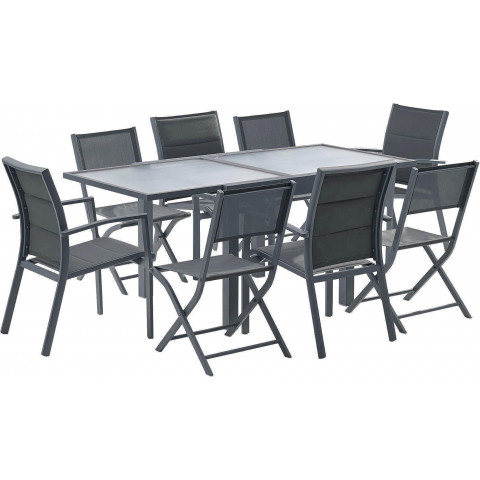 Salon de jardin design 8 personnes modulo - Coloris au choix