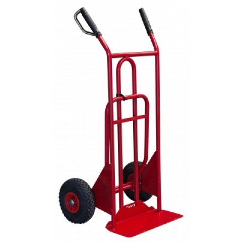 Diable à basculement assisté bavette fixe + repliable à poignées à garde 250 kg 