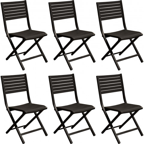 Chaises pliantes en aluminium lucca (lot de 6) - Couleur au choix