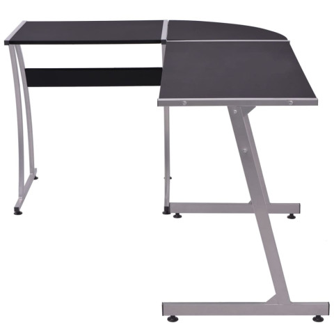 Bureau d'angle en forme de l noir