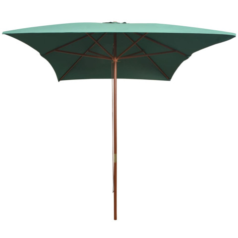 Parasol mobilier de jardin avec poteau en bois 200 x 300 cm vert helloshop26 02_0008139