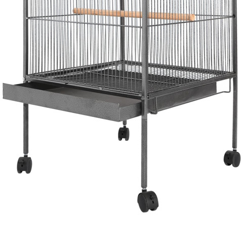 Cage à oiseaux noir 54 x 54 x 146 cm acier