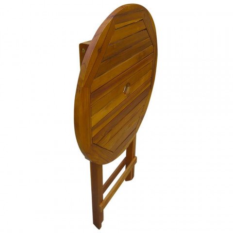 Ensemble de bistro d'extérieur 3 pièces bois d'acacia pliable rond