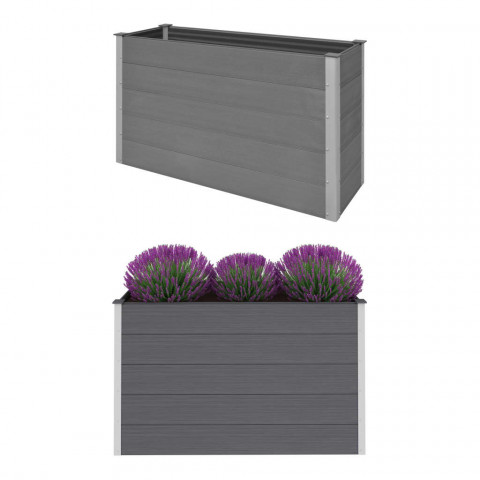 Jardinière de jardin wpc 150x50x91 cm gris