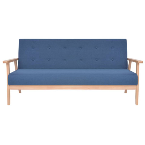 Canapé à 3 places tissu bleu