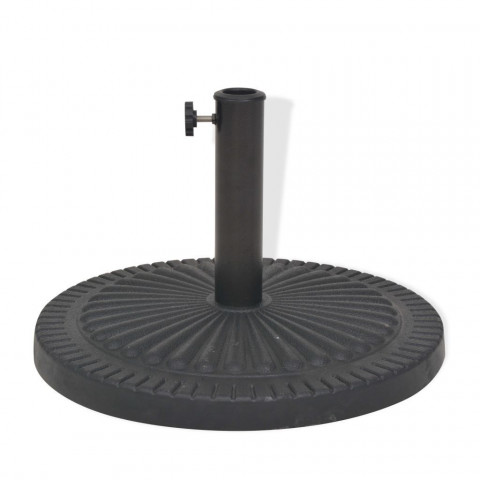 Pied base socle de parasol résine rond diamètre 38 et 48 mm noir 14 kg 