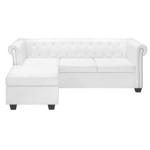 Canapé chesterfield en forme de l cuir synthétique blanc