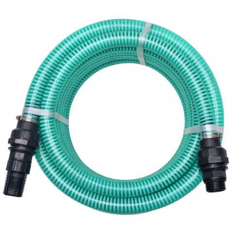 Tuyau d'aspiration avec raccords 7 m 22 mm vert