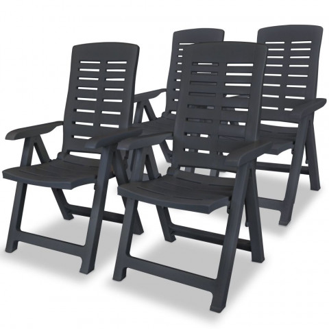 Chaises inclinables de jardin plastique - Couleur et nombre de chaise au choix