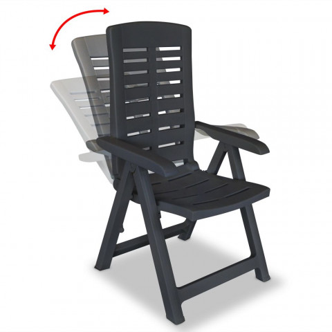 Chaises inclinables de jardin plastique - Couleur et nombre de chaise au choix