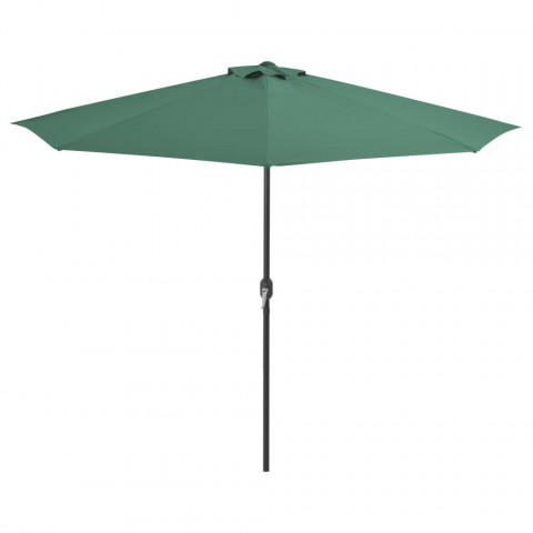 Parasol de balcon avec mât en aluminium vert 300x150 cm demi