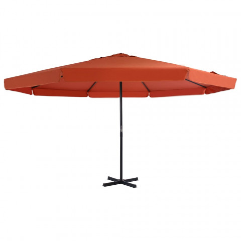 Vidaxl parasol avec mât en aluminium 500 cm terre cuite