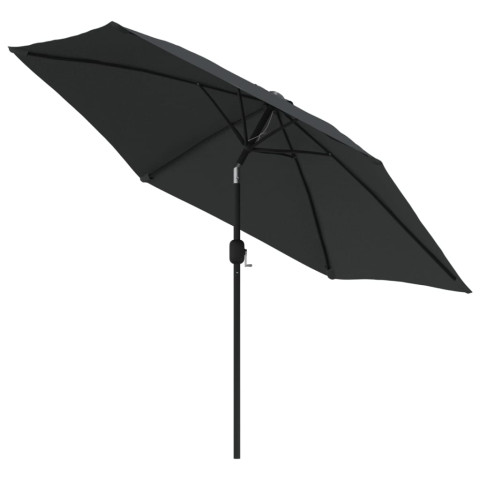 Parasol d'extérieur avec led et mât en acier 300 cm anthracite helloshop26 02_0008173