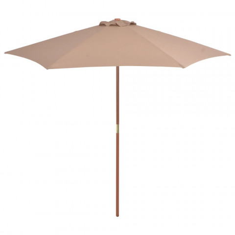 Vidaxl parasol avec mât en bois 270 cm taupe