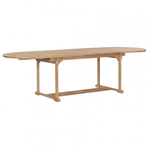 Vidaxl table extensible de jardin (180-280)x100x75cm teck solide ovale