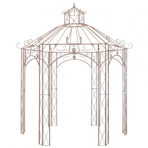 Pavillon de jardin Marron antique 3 m Fer