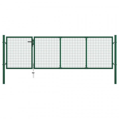 Portillon acier 350x100 cm vert