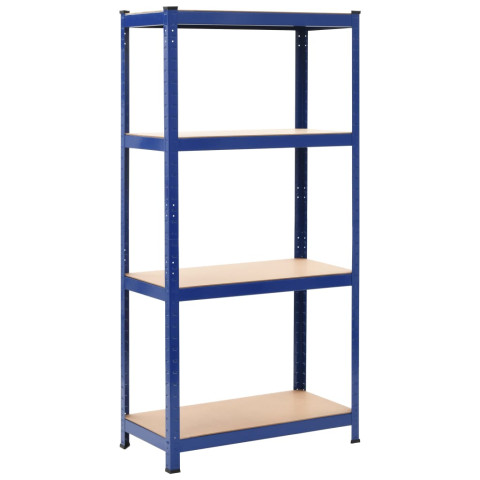 Lot de 2 étagères de rangement charge lourde robuste atelier garage outils 80 x 40 x 160 cm acier et mdf bleu 