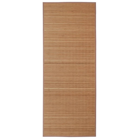 Tapis en bambou brun à latte rectangulaire 80 x 300 cm