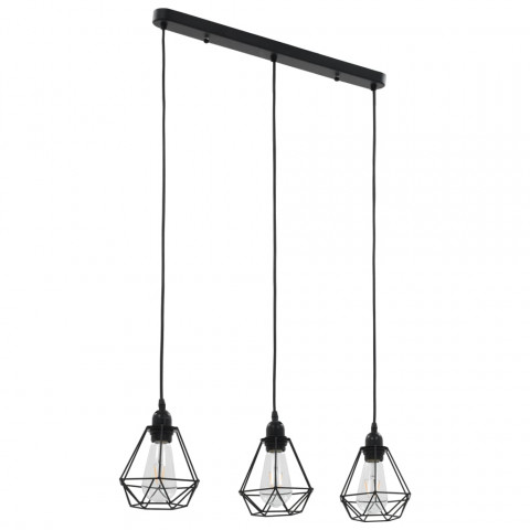 Plafonnier avec design de diamant noir 3 ampoules e27