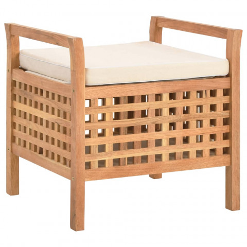 Banc de rangement 49x48x49 cm bois de noyer massif