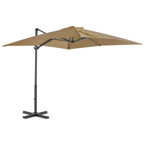 Parasol d'extérieur avec base portable 2,5 x 2,5 cm taupe helloshop26 02_0008059