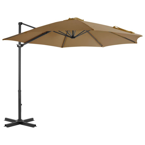 Parasol avec base portable diamètre 3 m taupe helloshop26 02_0008057