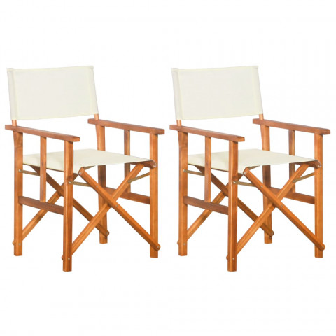 Chaises de metteur en scène 2 pcs bois massif d'acacia