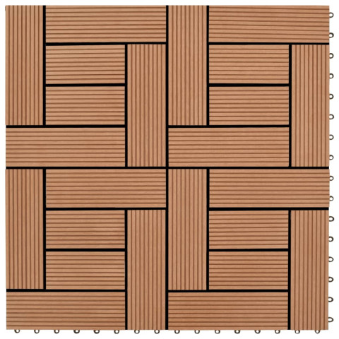 Carreaux de terrasse 22 pcs 30 x 30 cm 2 m² wpc - Couleur au choix