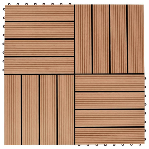 Carreaux de terrasse 22 pcs 30 x 30 cm 2 m² wpc - Couleur au choix