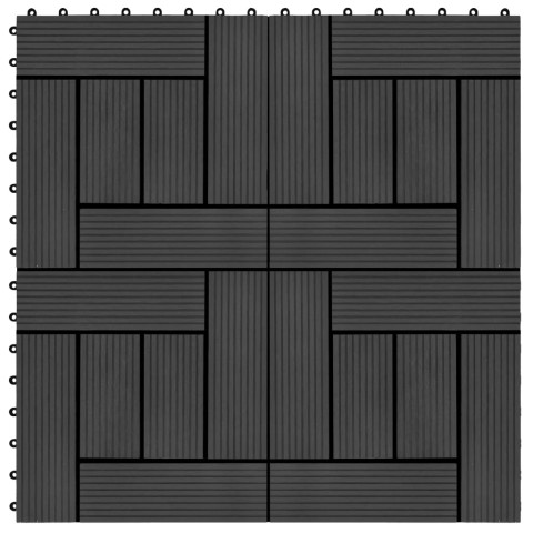 Carreaux de terrasse 22 pcs 30 x 30 cm 2 m² wpc - Couleur au choix