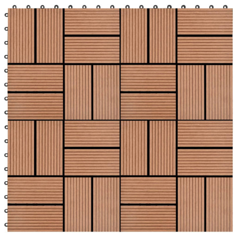 Carreaux de terrasse 22 pcs 30 x 30 cm 2 m² wpc - Couleur au choix