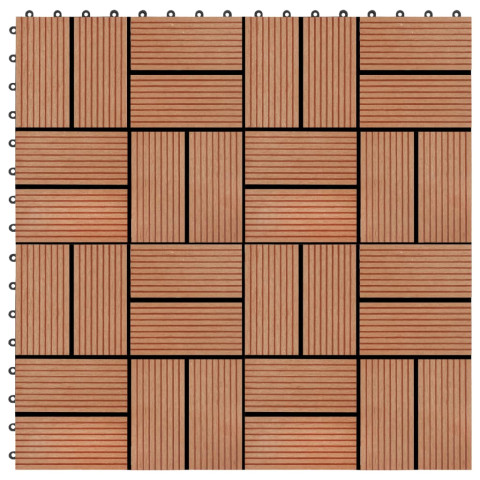 Carreaux de terrasse 22 pcs 30 x 30 cm 2 m² wpc - Couleur au choix