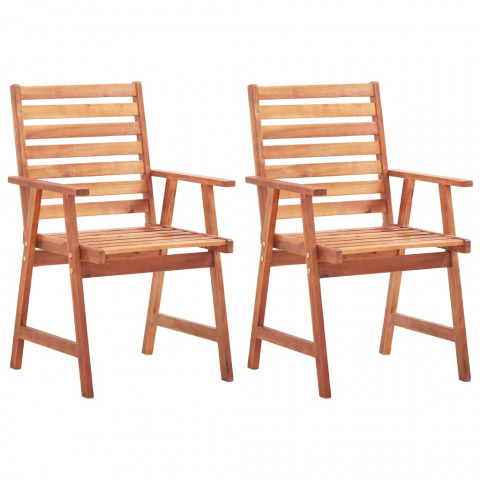 Chaises de salle à manger d'extérieur bois d'acacia massif - Nombre de chaises au choix
