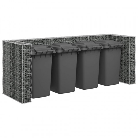 Mur en gabion pour poubelles acier galvanisé 320x100x120 cm