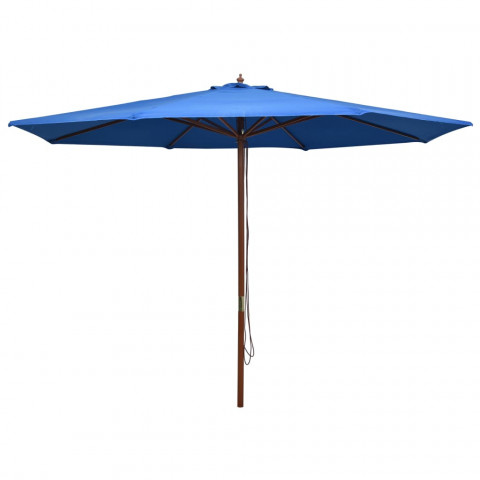 Parasol d'extérieur avec mât en bois 350 cm - Couleur au choix
