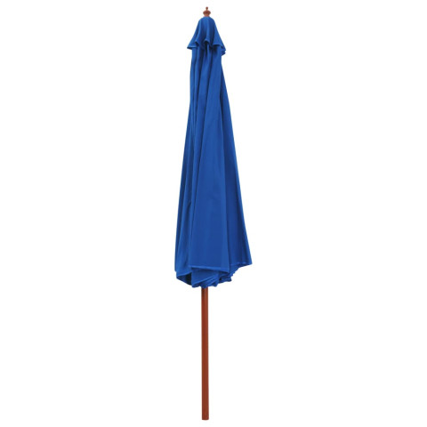 Parasol d'extérieur avec mât en bois 350 cm bleu helloshop26 02_0008252